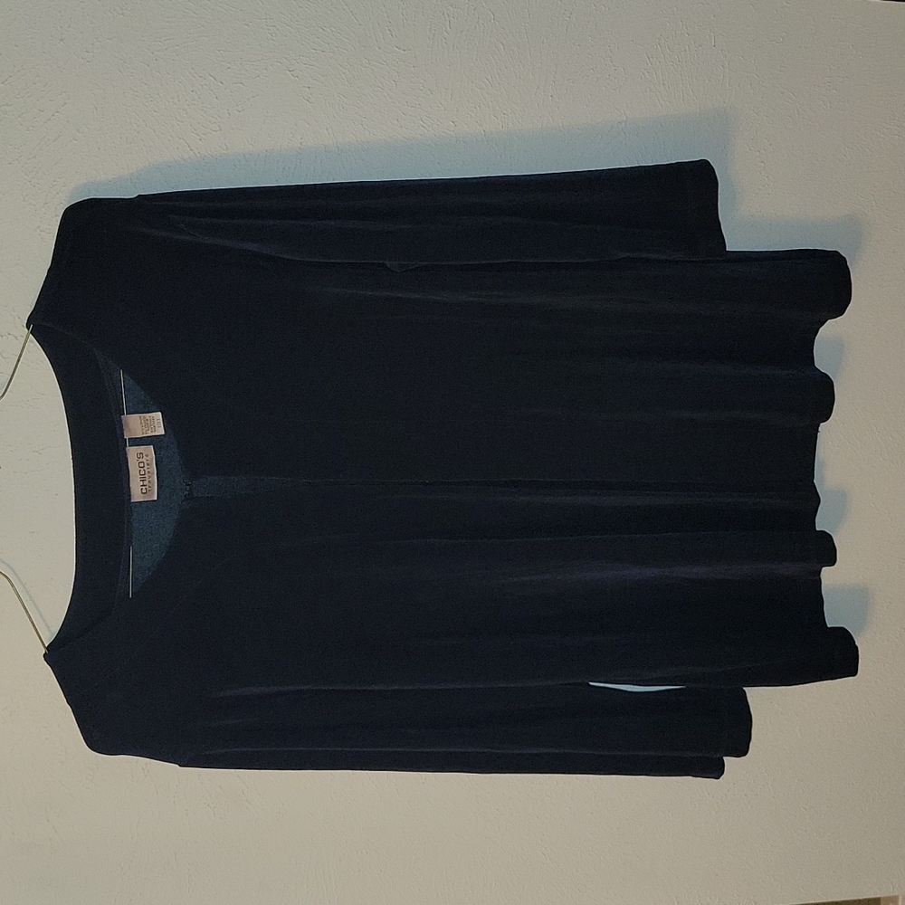 Black Chico travelers size 3 jacket with hook and eye closures